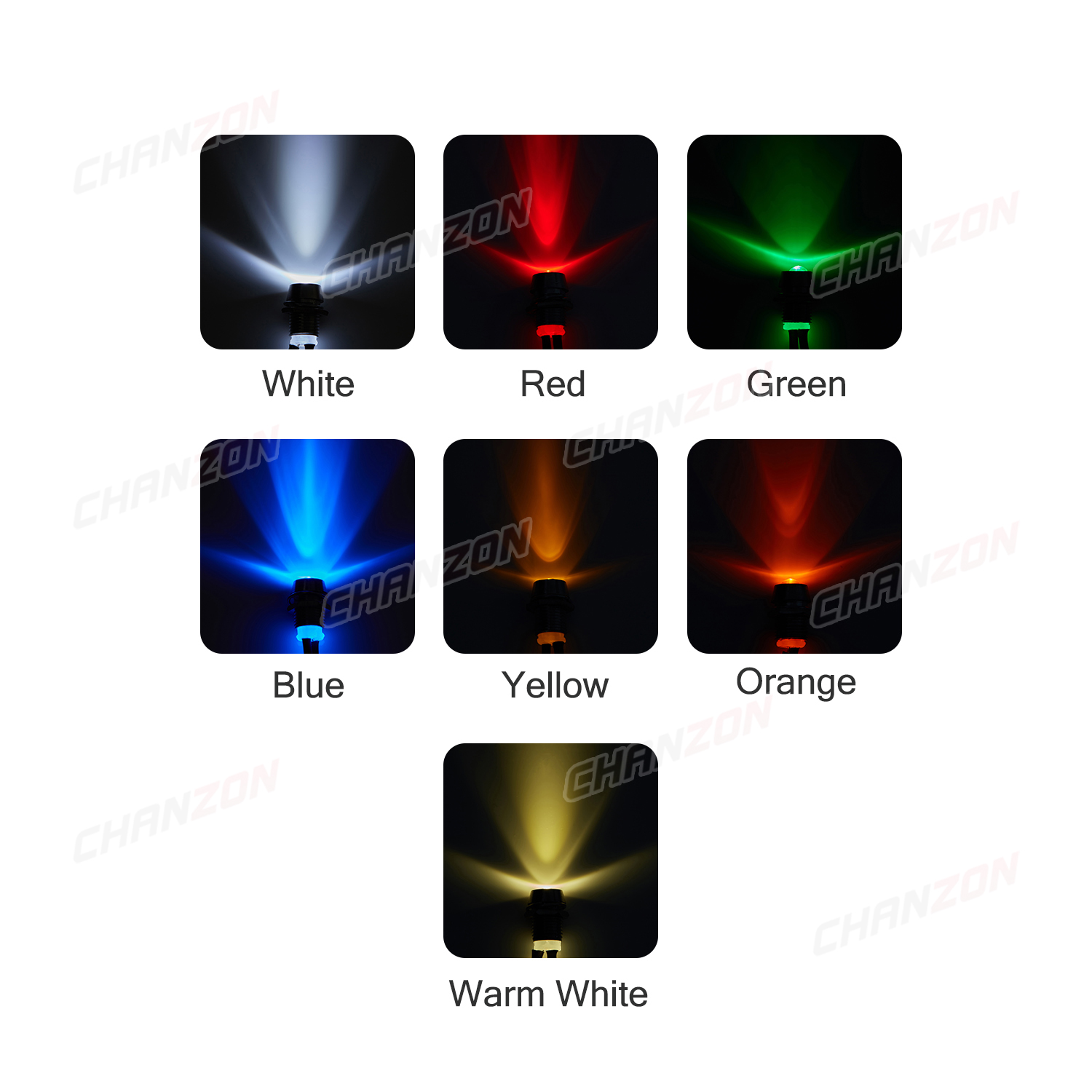 5Pcs 12V LED 8mm Indicator War - Signal Panel Orange 评论和价格
